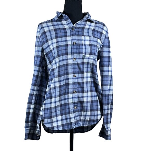 Aeropostale Tops - Aeropostale - Women's Blue - Long Sleeve Plaid Button-Down Shirt - Size Small